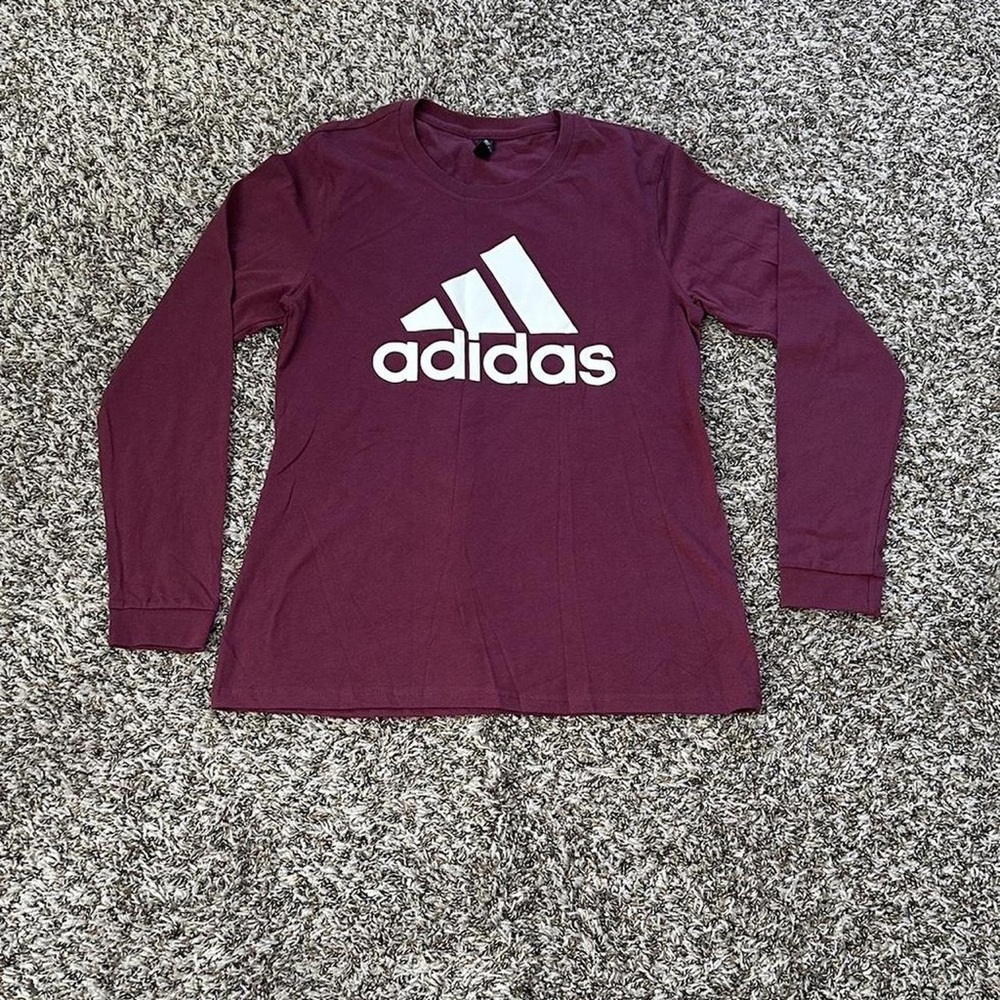 adidas Women's Burgundy Long Sleeve Tee